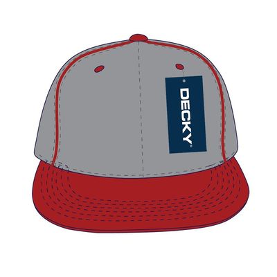 DECKY Piped Crown Snapbacks, Cardinal