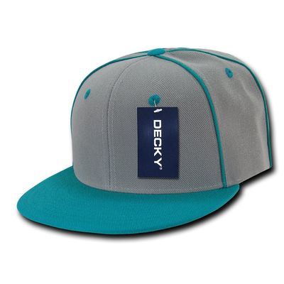 DECKY Piped Crown Snapbacks, Teal