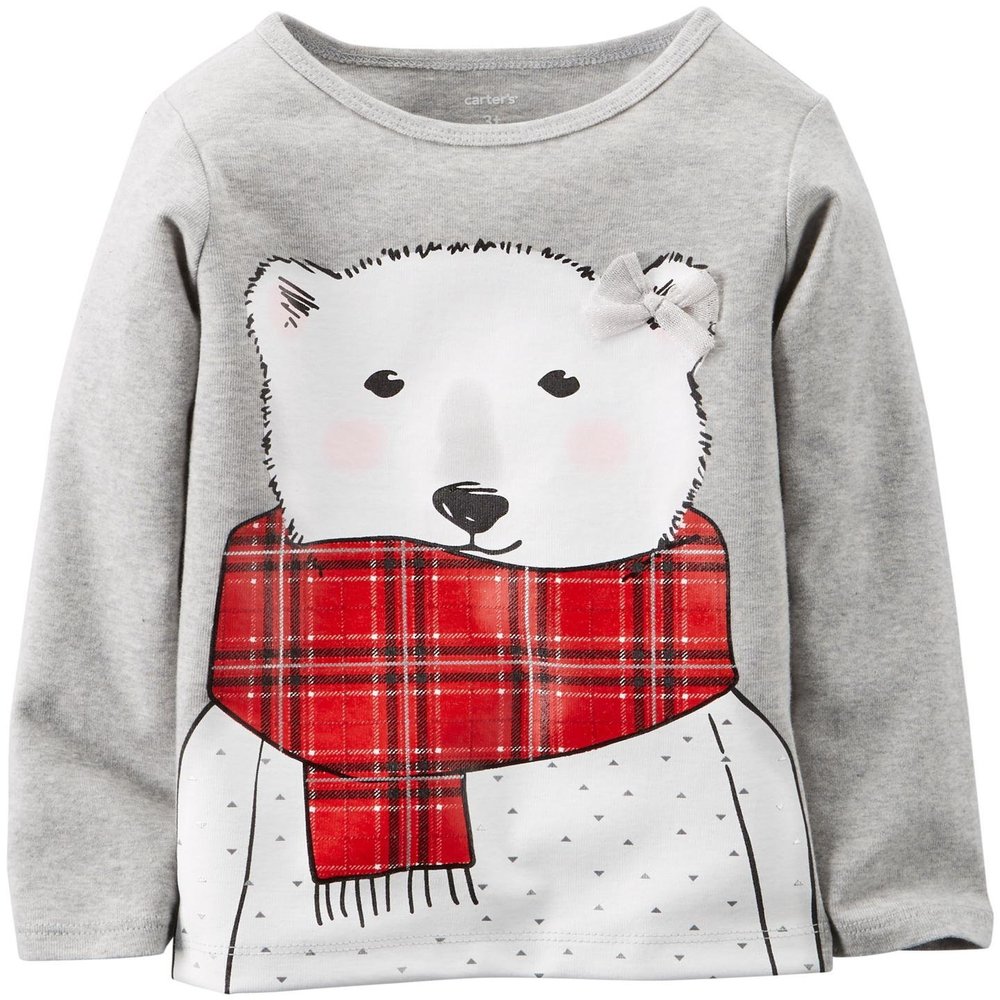 Carter's Baby Girl's Graphic Top - Polar Bear - 9 Months