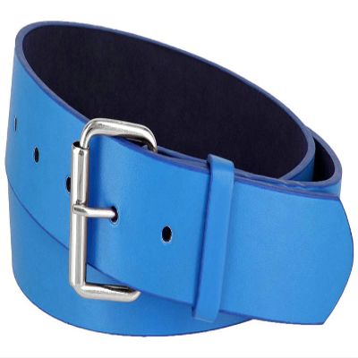 Belts.com B570 Mens Belt With Silver Roller Buckle Casual Jean Belt 1-1/2"(38mm) Wide (L, Blue)