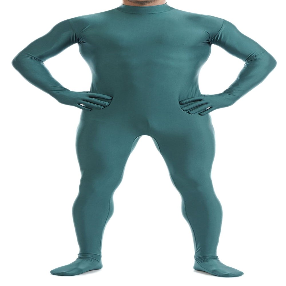 VSVO Unitard Skin-tight Solid Color Dance Wear for Adults and Children (X-Large, Green)