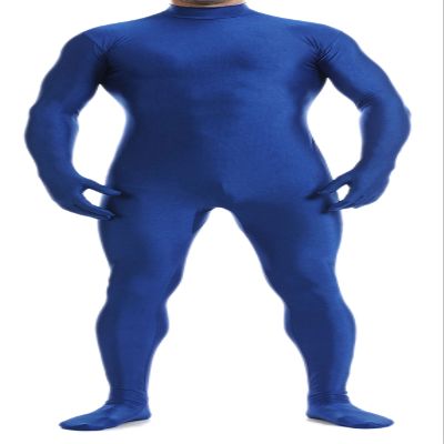 VSVO Unitard Skin-tight Solid Color Dance Wear for Adults and Children (XX-Large, Deep Blue)