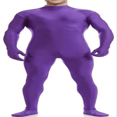 VSVO Unitard Skin-tight Solid Color Dance Wear for Adults and Children (XX-Large, Purple)
