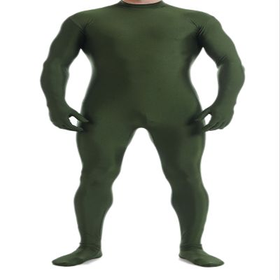VSVO Unitard Skin-tight Solid Color Dance Wear for Adults and Children (Small, Olive Green)
