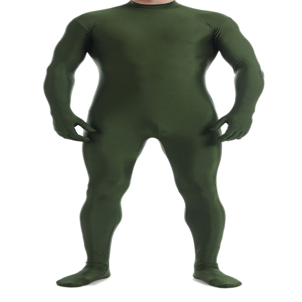 VSVO Unitard Skin-tight Solid Color Dance Wear for Adults and Children (Small, Olive Green)