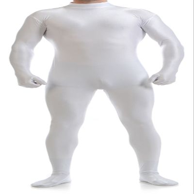 VSVO Unitard Skin-tight Solid Color Dance Wear for Adults and Children (X-Large, White)