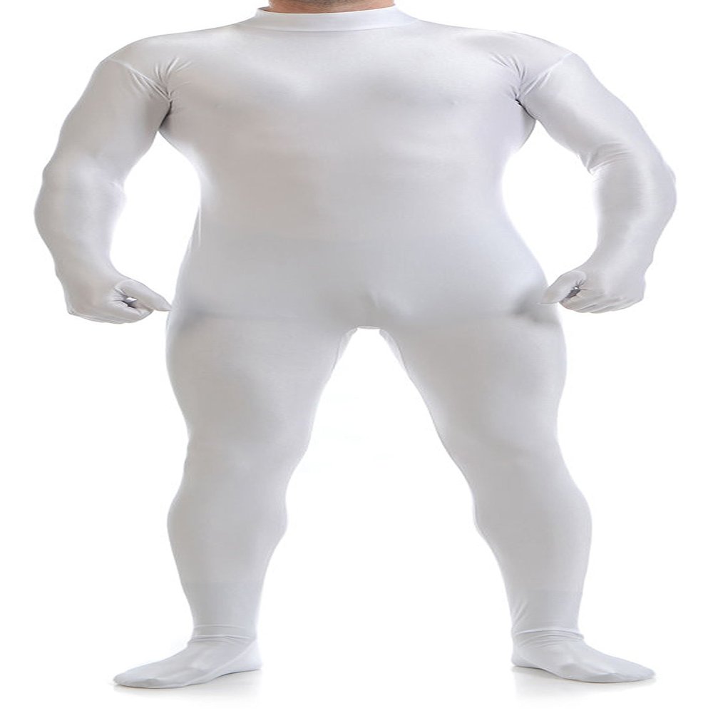 VSVO Unitard Skin-tight Solid Color Dance Wear for Adults and Children (X-Large, White)