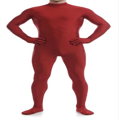VSVO Unitard Skin-tight Solid Color Dance Wear for Adults and Children (Medium, Red)