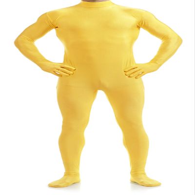 VSVO Unitard Skin-tight Solid Color Dance Wear for Adults and Children (X-Large, Yellow)