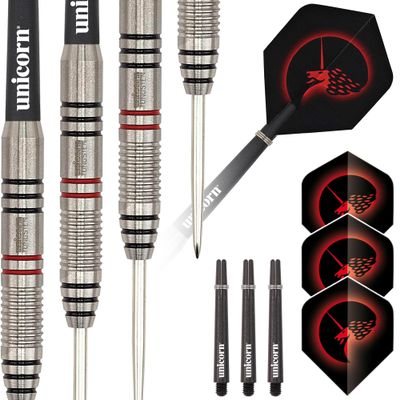 Unicorn Steel Tip Professional Darts Set | Core Plus | Tungsten Barrels | 25 g