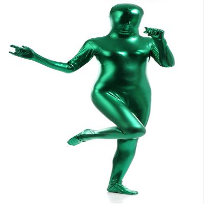 VSVO Unisex Skin-Tight Spandex Full Bodysuit for Adults and Children (Large, Green)