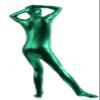 VSVO Unisex Skin-Tight Spandex Full Bodysuit for Adults and Children (Large, Green) view 2