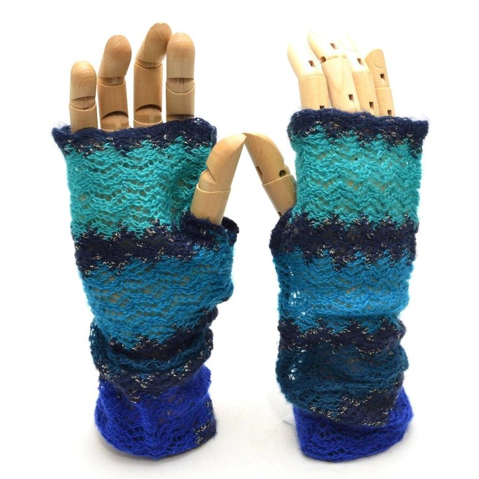 Apt.9 Women Blue Black Green Forearm Warmer Glove Soft Shiny