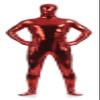 VSVO Unisex Metallic Second Skin Spandex Full Body Suit for Adults and Children (Kids Large, Red) view 1