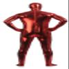 VSVO Unisex Metallic Second Skin Spandex Full Body Suit for Adults and Children (Kids Large, Red) view 2