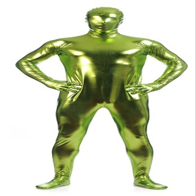 VSVO Unisex Metallic Second Skin Spandex Full Body Suit for Adults and Children (Large, Light Green)