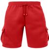NE PEOPLE Mens Cargo Shorts  Active Casual Comfy Workout Gym Elastic Drawstring Fleece Pockets Sweat Pants NEMP07 Red 2XL view 1