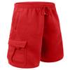 NE PEOPLE Mens Cargo Shorts  Active Casual Comfy Workout Gym Elastic Drawstring Fleece Pockets Sweat Pants NEMP07 Red 2XL view 2