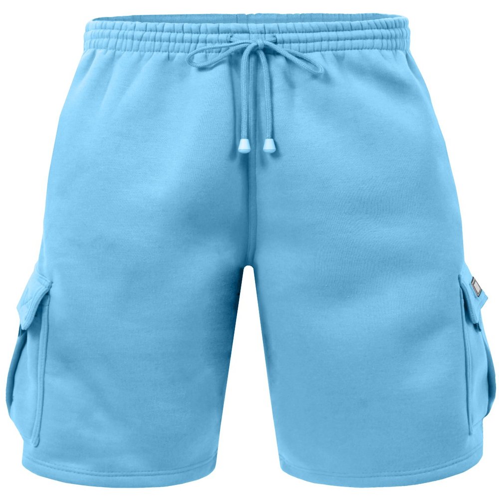 NE PEOPLE Mens Cargo Shorts  Active Casual Comfy Workout Gym Elastic Drawstring Fleece Pockets Sweat Pants NEMP07 Light Blue M