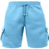 NE PEOPLE Mens Cargo Shorts  Active Casual Comfy Workout Gym Elastic Drawstring Fleece Pockets Sweat Pants NEMP07 Light Blue M view 1