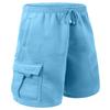 NE PEOPLE Mens Cargo Shorts  Active Casual Comfy Workout Gym Elastic Drawstring Fleece Pockets Sweat Pants NEMP07 Light Blue M view 2
