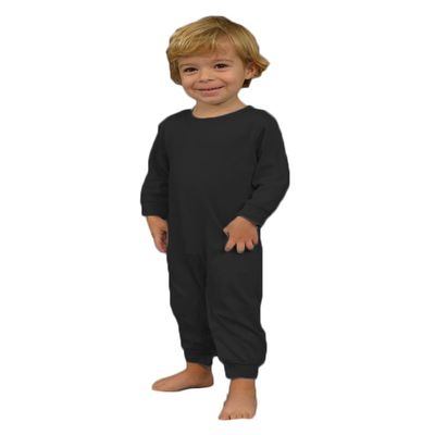 Monag Baby Long Sleeve Romper (0-3M, Black)