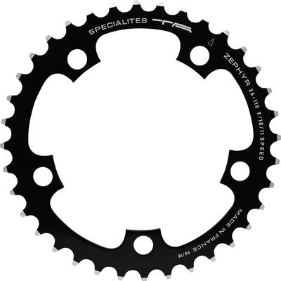 Spcialits TA Unisex's Zephyr Compact 5-Arm 110pcd 9/10 Speed Chainring, Black, Middle 36t