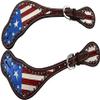 Tahoe Tack Patriotic American Flag Leather Western Spur Straps - Ladies view 1
