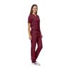 Women's Scrub Set - Medical Scrub Top and Pant, Burgundy, XXXXX-Large view 2