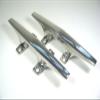 132-1644 Sea-Dog Line Pair (2) 8-1/4" Inch Long Zinc Chrome Plated Open Base Four-Hole Cleats SURPLUS view 1