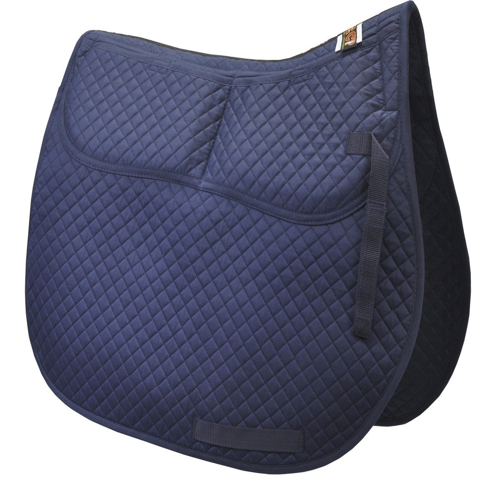 ECP Equine Comfort Products All-Purpose Correction Saddle Pad, Diamond Quilted Design with Adjustable Memory Foam Shims for Customized Fit, Pressure Relief, and Breathable Performance, Navy Blue