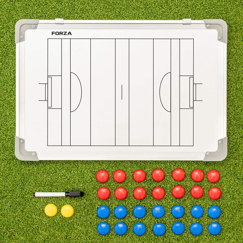 FORZA 18in x 12in Double-Sided Sports Coaching Whiteboard | 13 Sports Options - Magnetic Markers, Pen, and Eraser Included (Gaelic Football, Without Carry Bag)