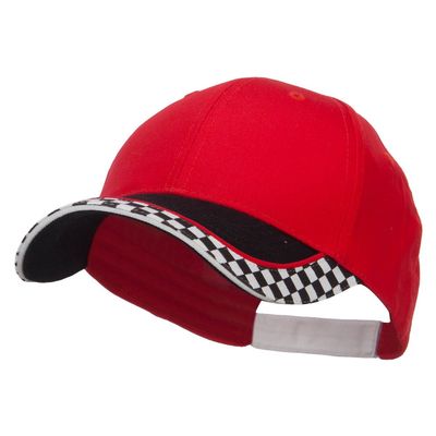 Racing Flag Print Cotton Cap - Red OSFM