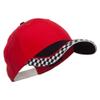 Racing Flag Print Cotton Cap - Red OSFM view 4