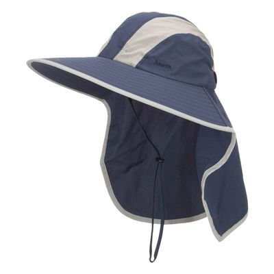Mega Cap Talson UV Large Bill Flap Hat - Navy OSFM
