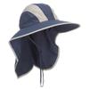 Mega Cap Talson UV Large Bill Flap Hat - Navy OSFM view 4
