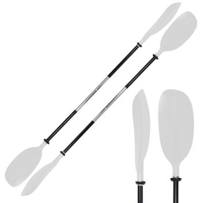 Oceansouth Kayak Paddles Aluminum Asymmetric (Split Shaft) X 2 (White)