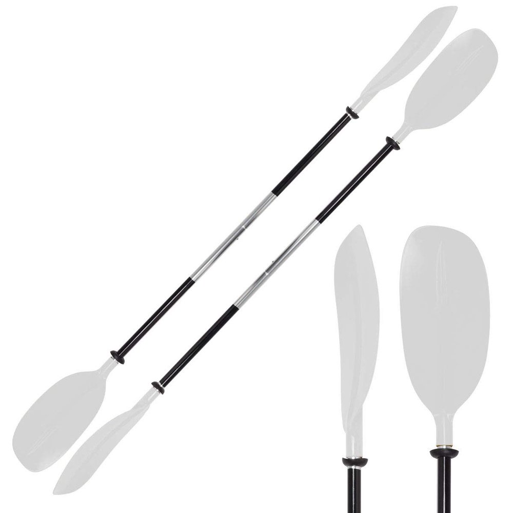 Oceansouth Kayak Paddles Aluminum Asymmetric (Split Shaft) X 2 (White)