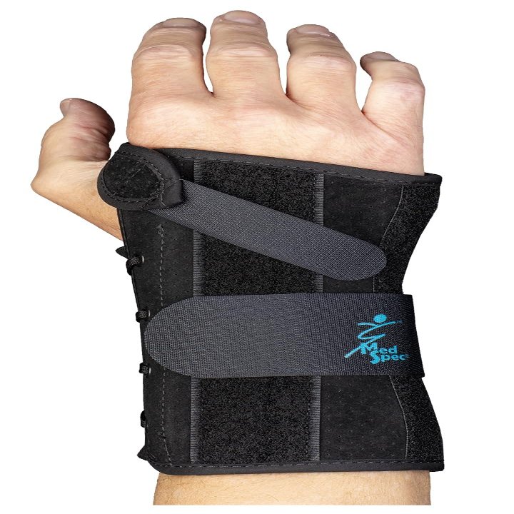 Med Spec Wrist Lacer, 8" Black - X-Small Left