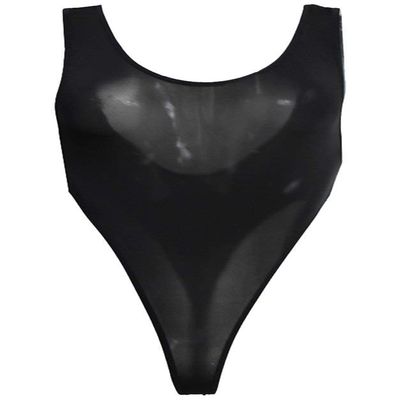 LinvMe Women's Sexy See Through High Cut Bodysuit Thong Leotard Sleeveless Lingerie Black