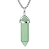 BEADNOVA Green Aventurine Necklace Gemstone Crystal Necklace for Women Healing Stone pendant Jewelry for Men Pendulum Divination Green Crystal Hexagonal pendant (18 Inches Stainless Steel Chain) view 1