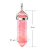 BEADNOVA Cherry Quartz Necklace Gemstone Crystal Necklace for Women Healing Stone pendant Jewelry for Men Pendulum Divination Hexagonal pendant (18 Inches Stainless Steel Chain) view 3