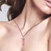 BEADNOVA Cherry Quartz Necklace Gemstone Crystal Necklace for Women Healing Stone pendant Jewelry for Men Pendulum Divination Hexagonal pendant (18 Inches Stainless Steel Chain) view 4