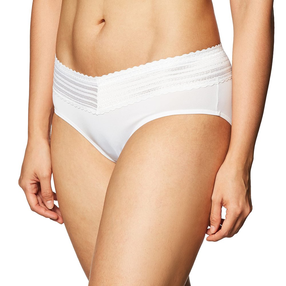 Warner's Women's No Pinching No Problem Lace Hipster Panty, White, XX-Large/9
