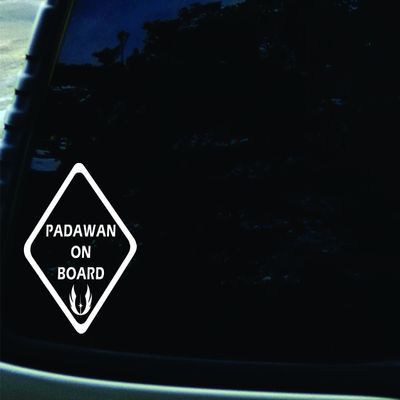 6" X 6" Padawan On Board Vinyl Die Cut Decal for Your Car, Truck, Laptop, Window