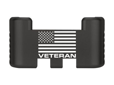 NDZ Performance Aluminum Slide Racker Assist Back Plate for Gen 1-5 Glock 17 19 19x 22 23 24 26 27 31 32 33 34 35 45 47 49, Improved Slide Grip, Black - US Flag Veteran Text Bold