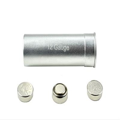 12 Gauge Shotgun Cartridge Laser Bore Sighter; Silver Color; Red Laser