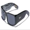 Locs Original Gangsta Shades Men's Hardcore Dark Lens Sunglasses with Bandana Print - Black view 1