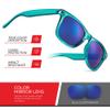 Retro Rewind Translucent Frame Colorful Neon 80s Sunglasses for Men Women - Reflective Mirrored Lens view 3