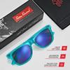 Retro Rewind Translucent Frame Colorful Neon 80s Sunglasses for Men Women - Reflective Mirrored Lens view 4